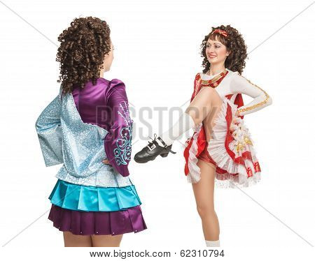 Irish Dancers In Hard Shoes Dancing