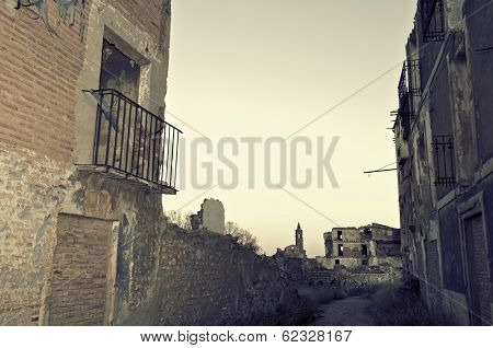 Belchite village destroyed in a bombing during the Spanish Civil War, Saragossa, Aragon, Spain