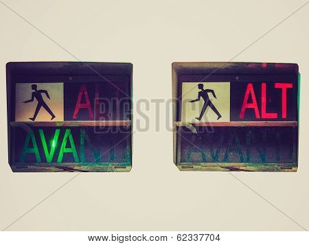 Retro Look Red Traffic Light