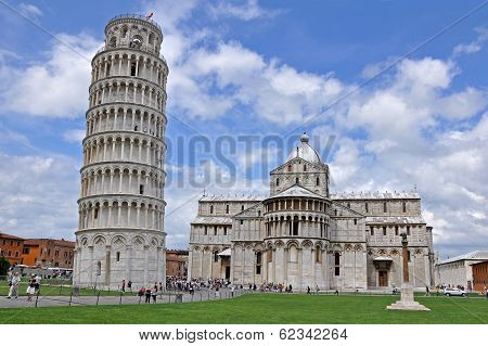 The Tower Of Pisa And Cathedral Of Santa Maria Assunta From The East Side