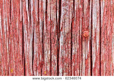 Cracked And Softened Red Board Wall