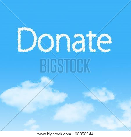 Donate Cloud Icon With Design On Blue Sky Background
