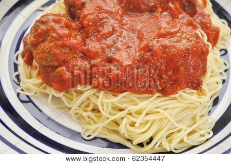 Large Serving Of Spaghetti And Meatballs