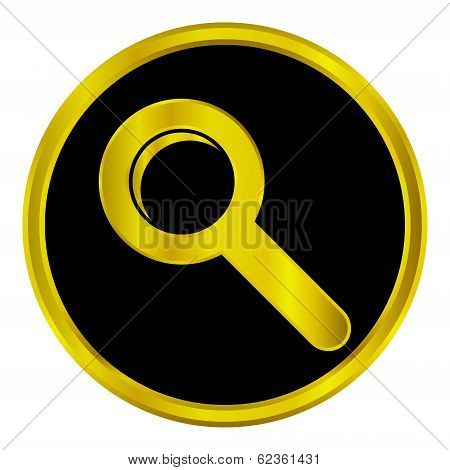 Gold Search Sign Button