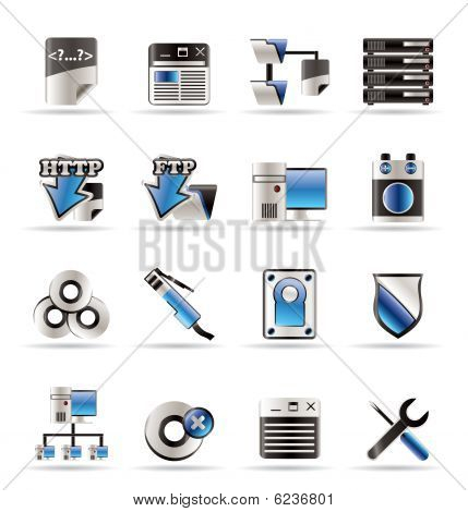 ไอคอนคอมพิวเตอร์ด้านเซิร์ฟเวอร์