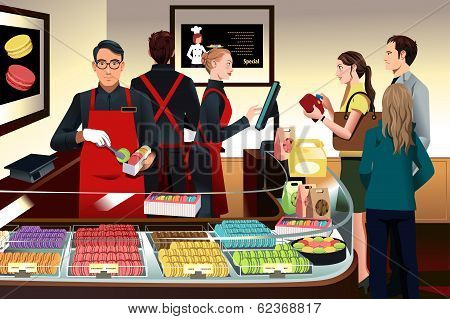 Customers Buying Macaroons