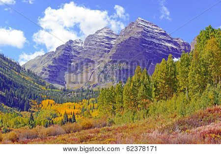 Fall Foliage and the Maroon Bells, Rocky Mountains Colorado