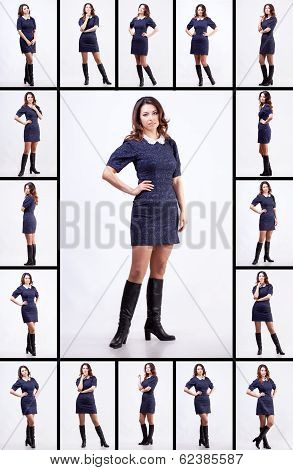 Collage Of Woman In Studio Beauty And Fashion