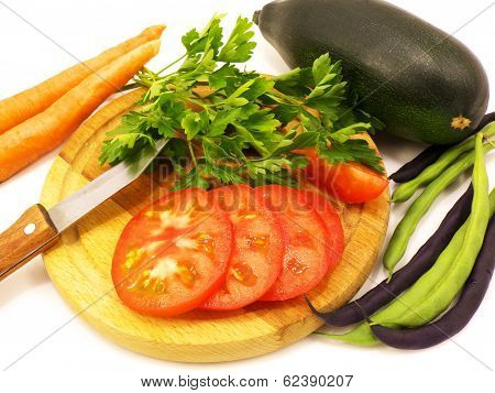 Green bean fresh eggplant orange carrot