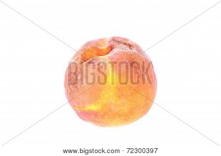 Rotten Peach Isolated On A White