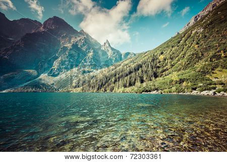 Green Water Mountain Lake Morskie Oko, Tatra Mountains, Poland