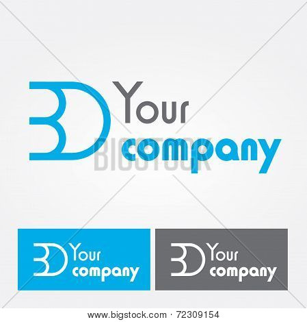 3D blue logtype