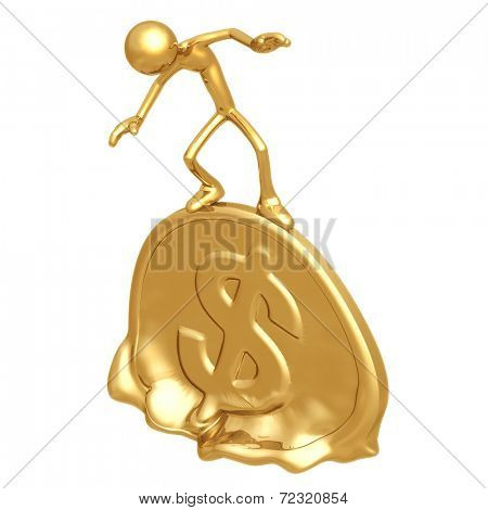 Melting Gold Dollar Coin