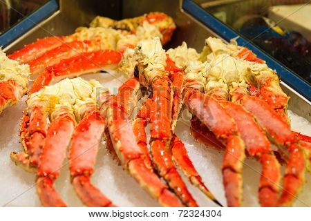 Crabs At Famous Fish Market (fisketorget) In Bergen, Norway