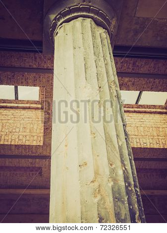 Retro Look Bombed Column In Berlin