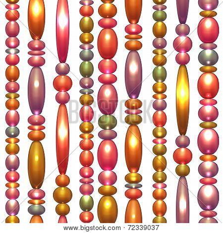 Vector seamless pattern with colored beads