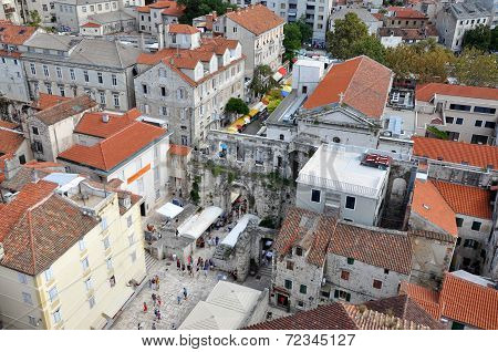 Tourists Visiting City Of Split, Croatia