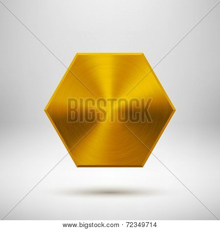 Gold Abstract Polygon Button Template