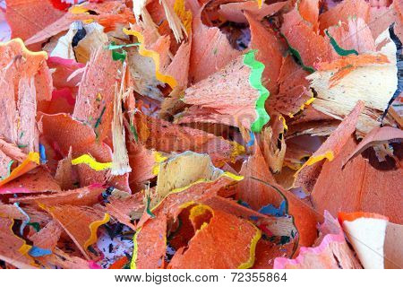 Background Of Pencil Remnants After Working With The Penknife At School