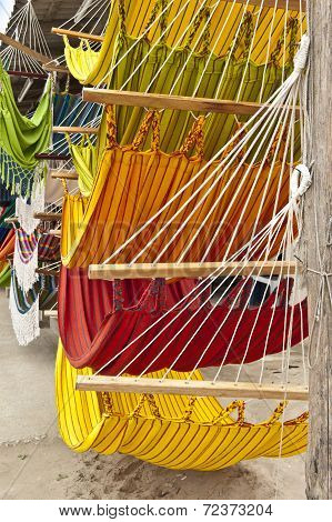 Hammocks, Market Place In Ecuador