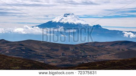 Cotopaxi Volcano Over The Plateau, Andean Highlands Of Ecuador, South America