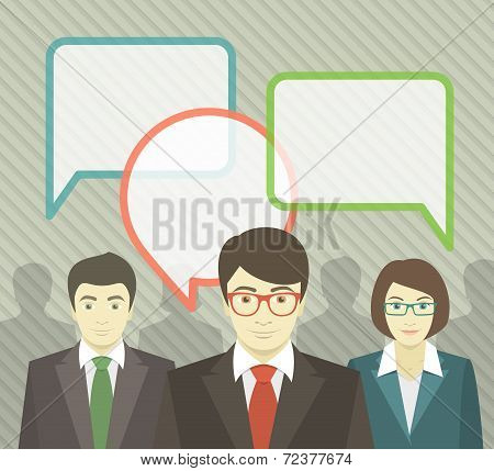 Business Team with Speech Bubbles