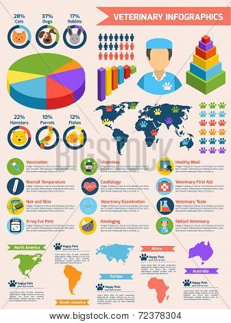 Veterinary infographic set