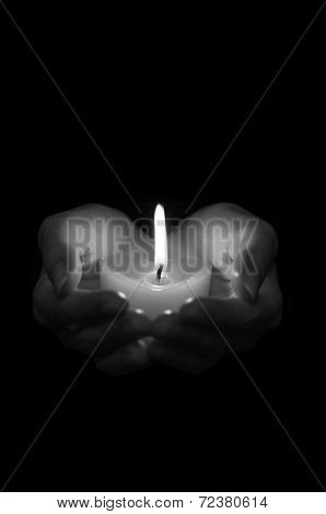 Candle in heart shape