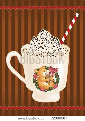 Christmas whipped cream hot coffee