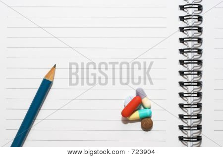 Editor, einen Bleistift, Pillen