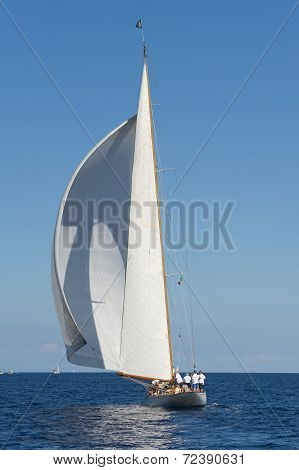 Ancient Sailing Boat During A Regatta At The Panerai Classic Yachts Challenge From 10 September 2014