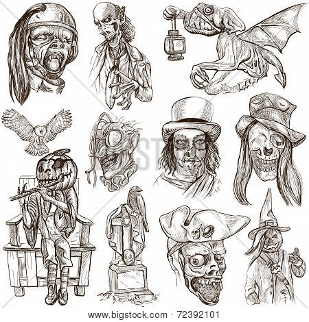 Halloween, Monsters, Magic - An Hand Drawn Collection
