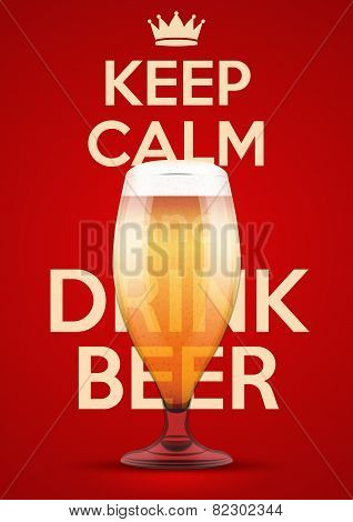 Vector Illustration Keep Calm And Drink Beer