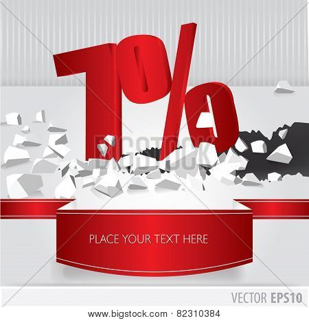 Red 7 Percent Discount On Vector Cracked Ground On White Background