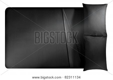 Bed covered with bed spreads and soft pillow.