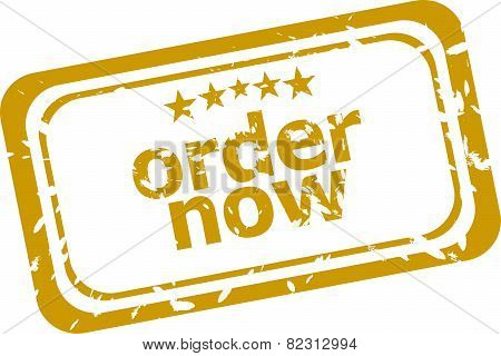 Order Now Stamp Isolated On White Background