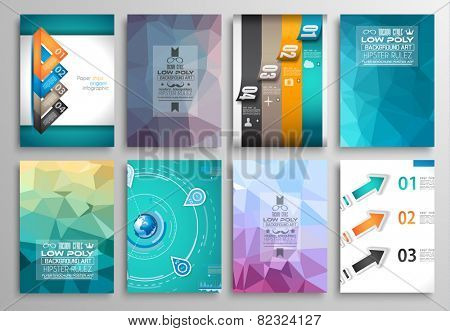 Set of Flyer Design, Web Templates. Brochure Designs, Technology Backgrounds. Mobile Technologies, Infographic  ans statistic Concepts and Applications covers.