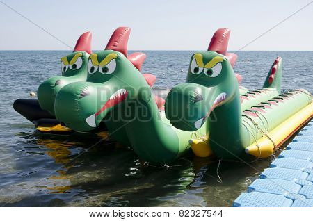 Attraction On The Water In The Form Of A Dragon