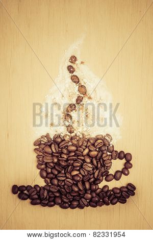 Coffee Cup Made From Roasted Beans