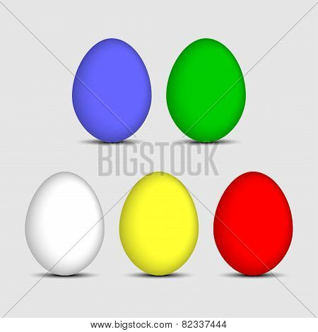 Easter Five Colored Eggs