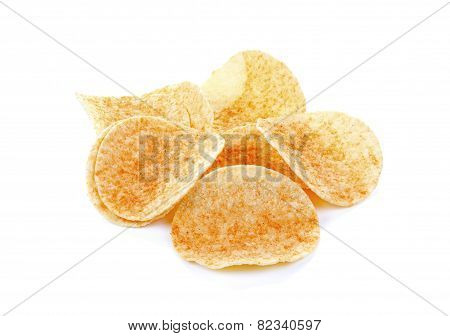 Potato Chips Isolated On White Background