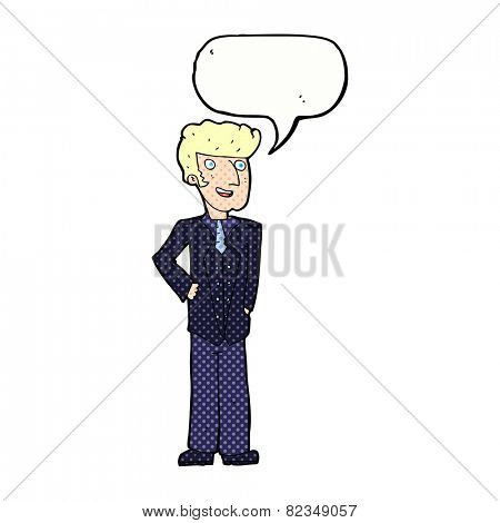 cartoon upperclass man with speech bubble