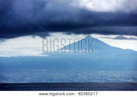 Volcano Teide seen from Agulo Village, La Gomera, Spain