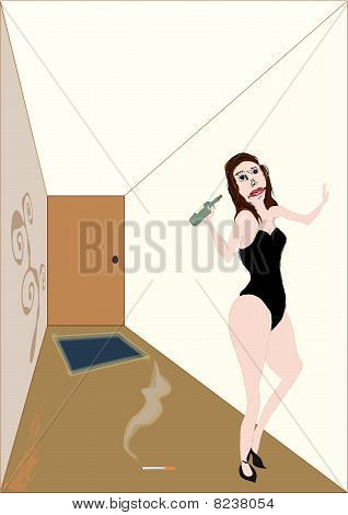 betrunken Frau