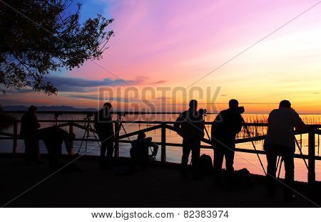 photographing the sunset