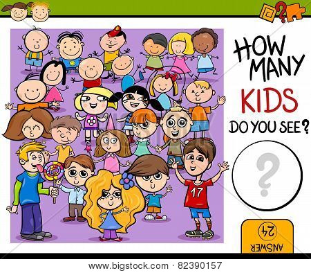 Counting Game Cartoon Illustration