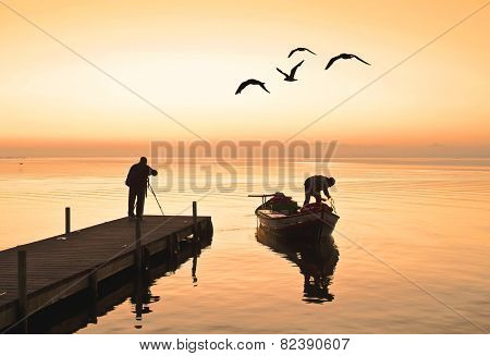 Work on the lake