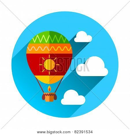 Hot Air Balloon and Clouds