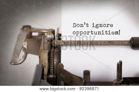 Vintage Inscription Made By Old Typewriter