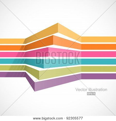 Colorful horizontal lines in perspective